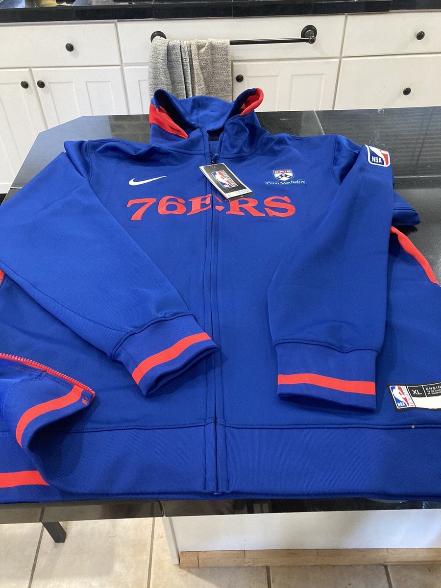 MENS NBA NIKE PHILADELPHIA 76ERS HOODIE TEAM ISSUED PENN MEDICINE