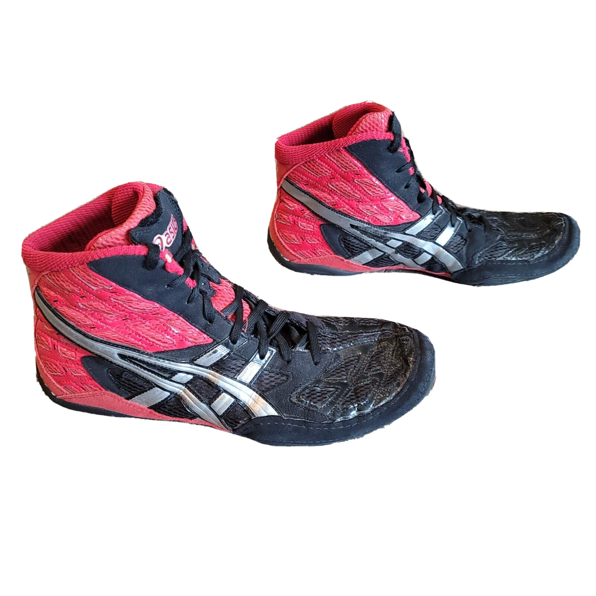 Asics Split Second 9 Wresting Shoes Mens Sz 10M Athletic Black Red