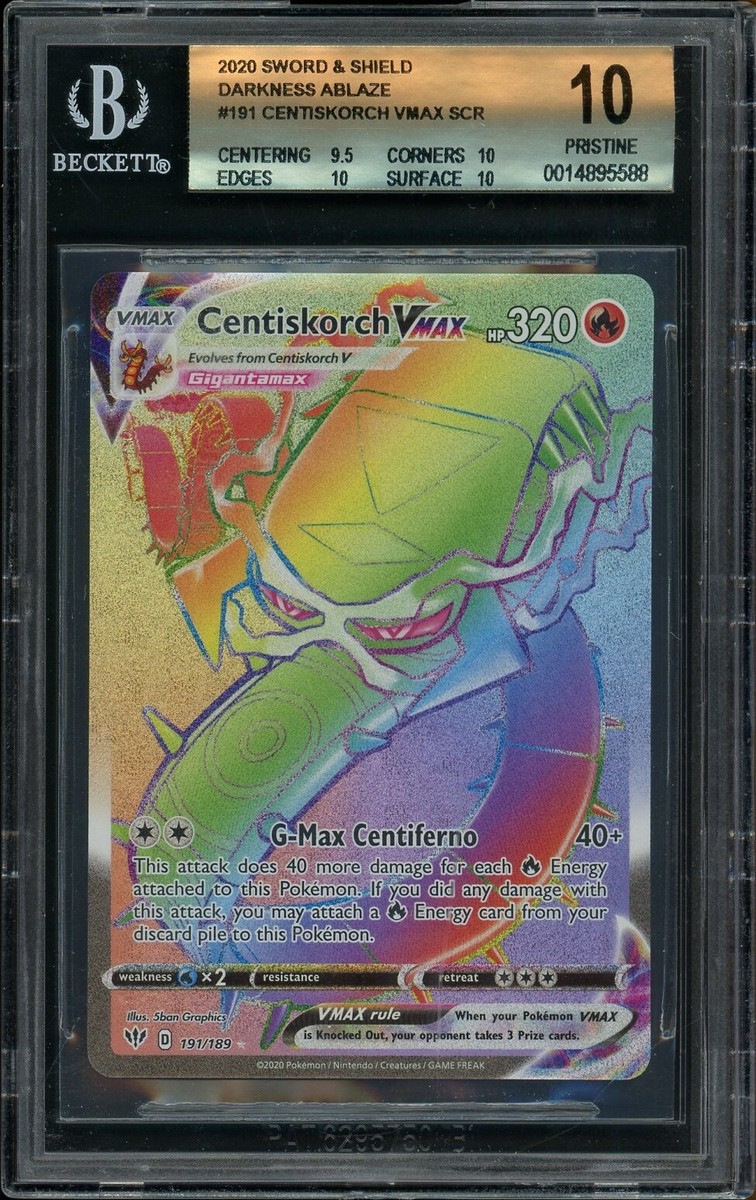 2020 Pokemon Darkness Ablaze Centiskorch VMAX #191 Secret Rare BGS