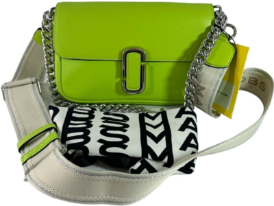 MARC JACOBS Green Leather The Shoulder Crossbody Bag with Chain