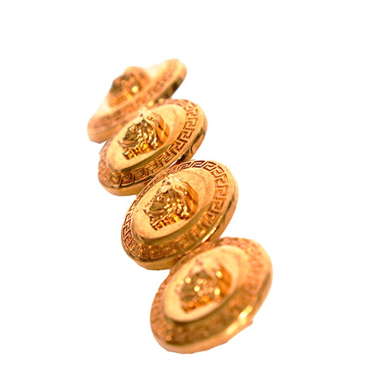 NEW $275 VERSACE Tribute RUNWAY Gold Tone Brass MEDUSA COIN