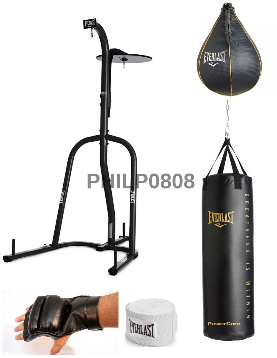 Everlast Dual Station Stand & 80-lb. PowerCore Heavy Bag