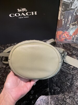 COACH Vintage Bleecker Grommets Mini Duffel Bag Leather Olive