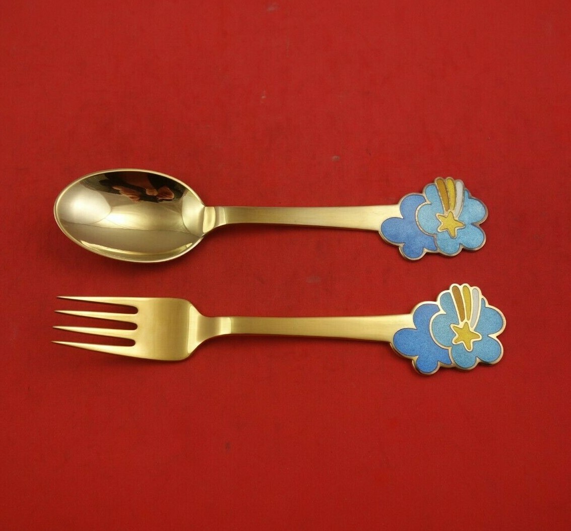 Christmas by A. Michelsen Sterling Silver Fork and Spoon Set 2pc