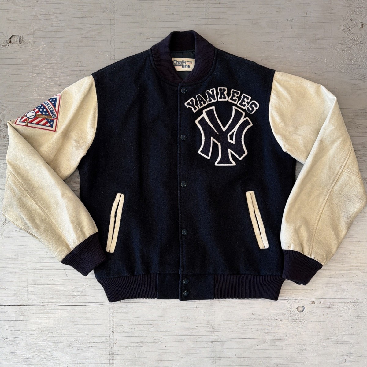 Vintage 90s MLB Chalk Line New York Yankees Letterman Baseball