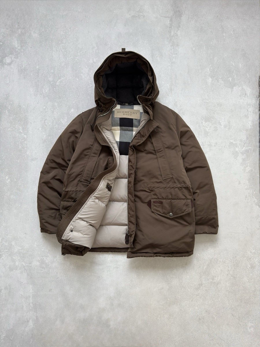 Burberry Brit Puffer Parka Alaska Ski Jacket Coat Nova Check Mens