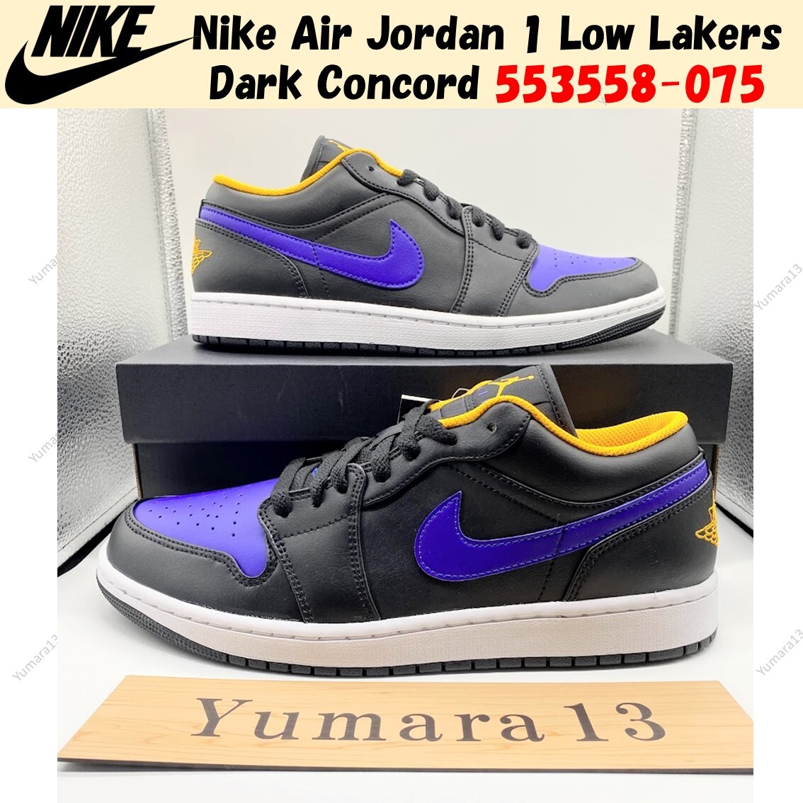 Nike Air Jordan 1 Low Lakers Dark Concord 553558-075 Men's Size | eBay