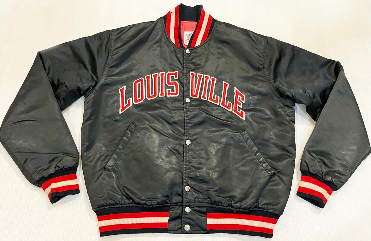 Vintage Starter NCAA Louisville Cardinals Bomber Jacket L Black