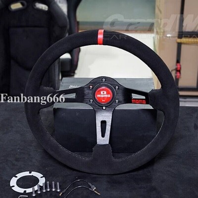 MOMO fullspeed 350mm 14' Suede Leather Deep Cone 90mm RacingSport