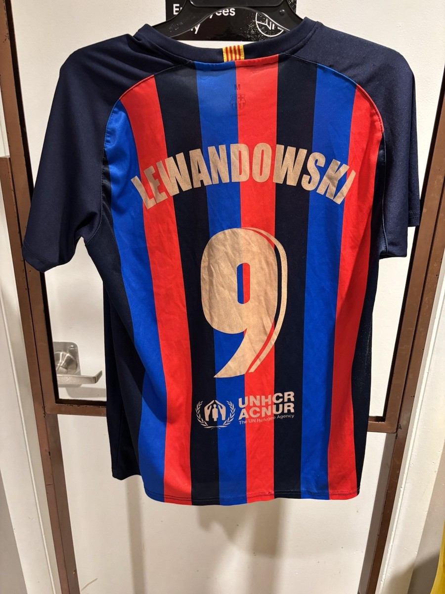 Robert Lewandowski FC Barcelona home jersey size medium