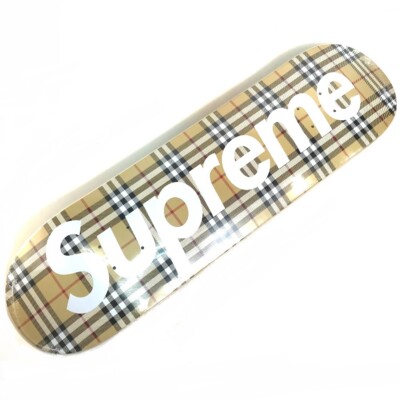 UNUSED SUPREME collaboration Burberry Skateboard Beige deck Wood