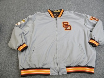 San Diego Padres Jacket Mens 5XL Brown Gray MLB Baseball