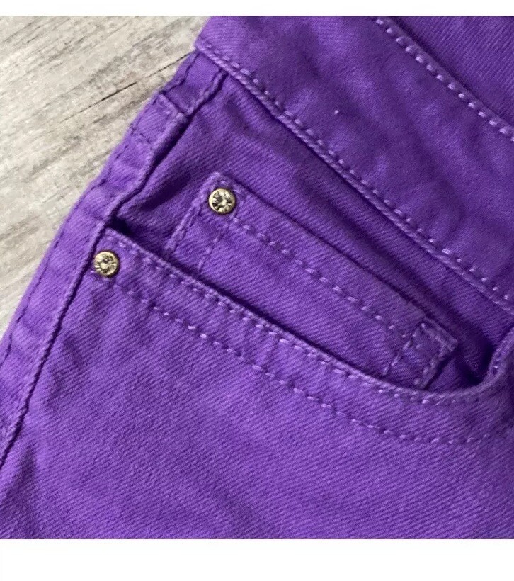 👖💜Women's Cache Size 8 Purple Straight Leg Jean 32x 23” Rise 9
