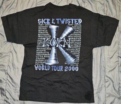 Vintage Korn Sick & Twisted Tour 2000 Bootleg Concert T Shirt XL