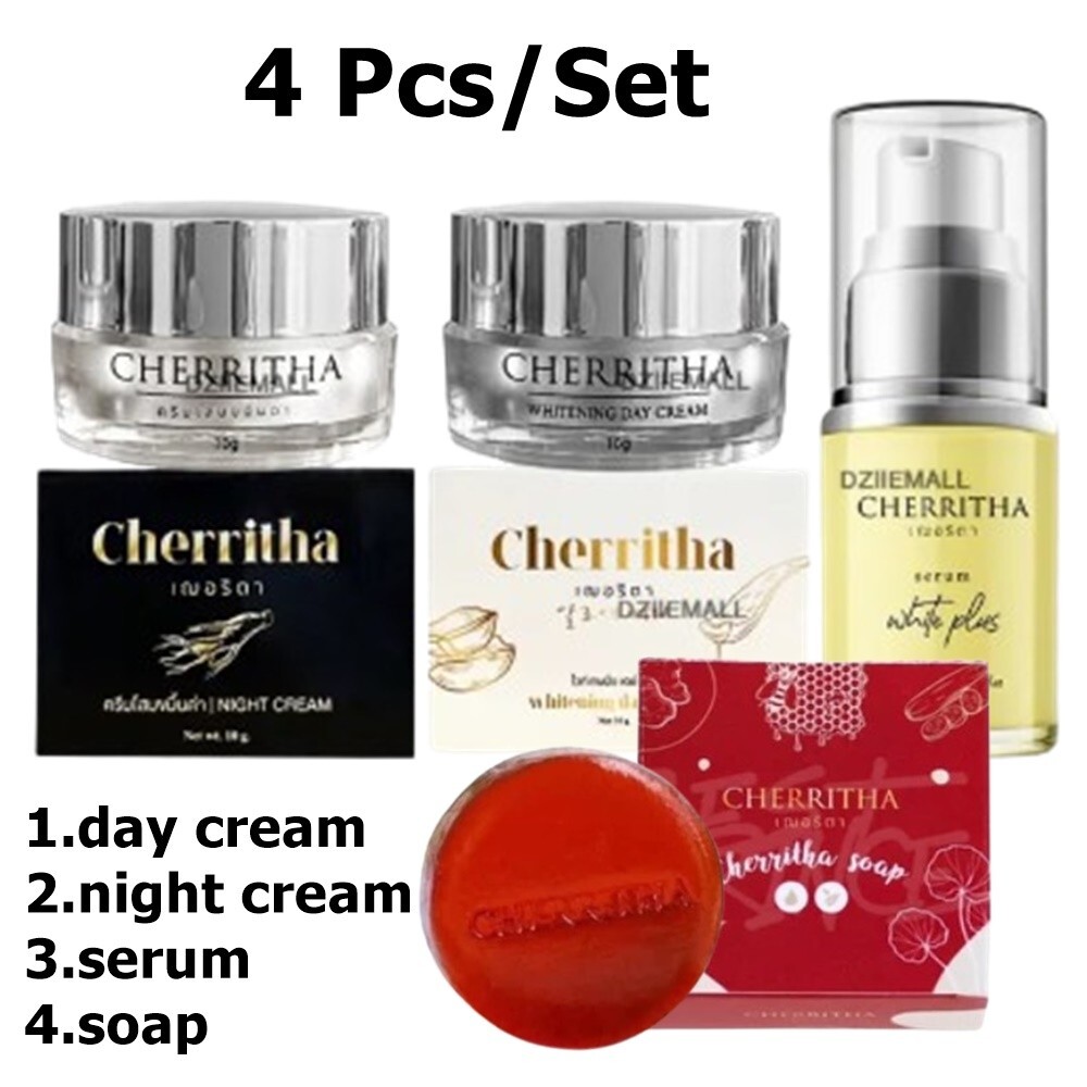 Set Cherritha Ginseng Black Turmeric Day+Night Cream+Serum+Soap