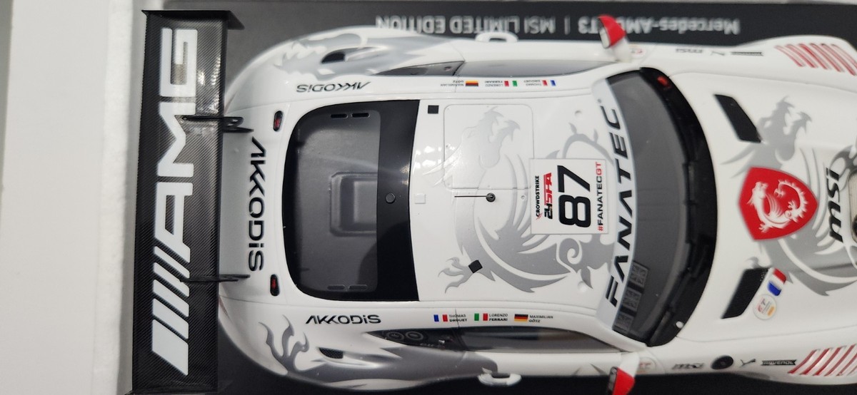 RARE 1/18 MSI/Spark Mercedes AMG GT3 White Sealed Body. | eBay