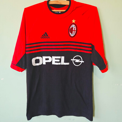 rare vintage AC MILAN Adidas Opel soccer t-shirt jersey football
