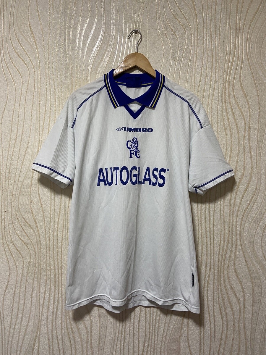 CHELSEA 1998 2000 AWAY FOOTBALL SHIRT SOCCER JERSEY UMBRO WHITE sz