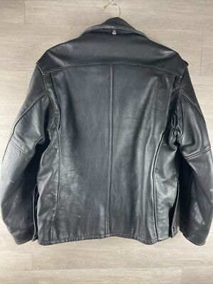 Schott NYC Perfecto Leather Police Jacket Size 44 Black Vintage