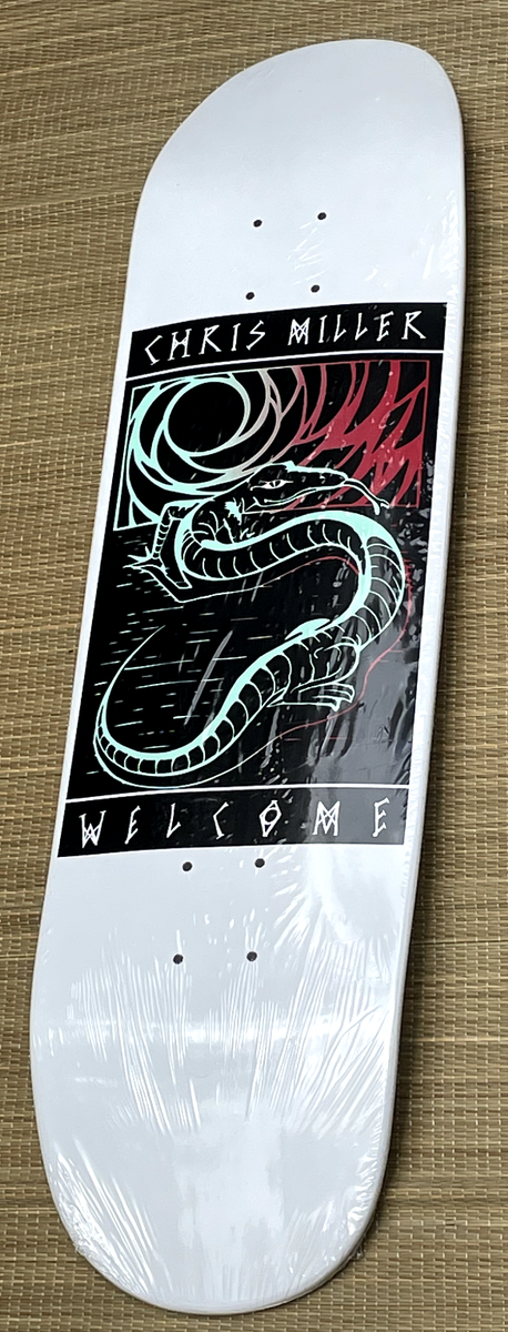 🔥 Chris Miller Lizard Welcome Skateboard deck White Dip - New in