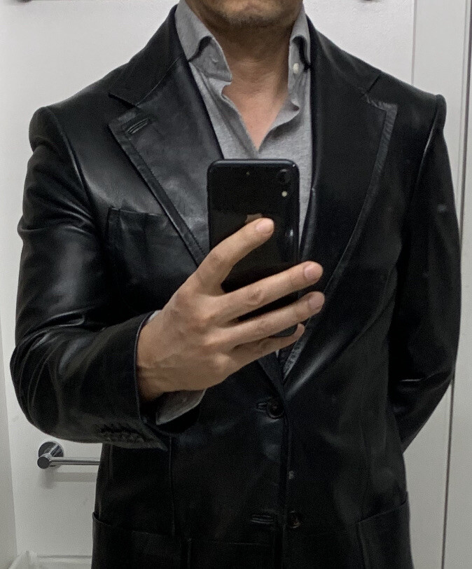 Gucci Tom Ford Black Leather blazer US 38R Equiv (label Euro 50R