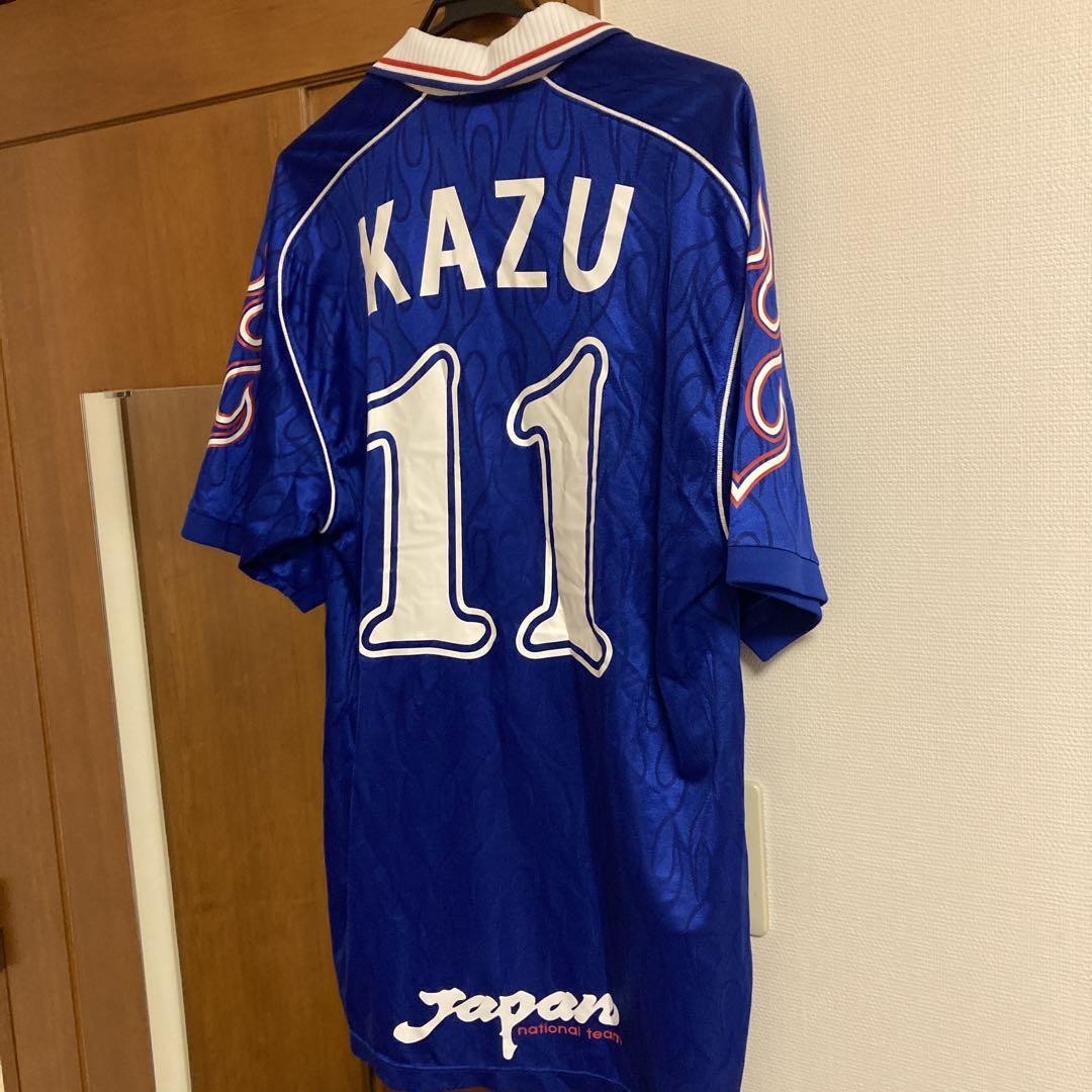 Japan National Team 1998 World Cup KAZU #11 Jersey Asics XL Flame