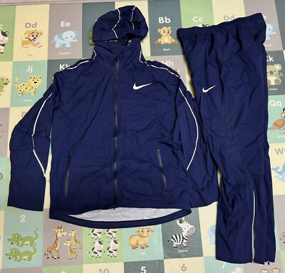 Nike Storm-Fit Pro Elite Rain Jacket & Pant Set Mens Sz XL Navy