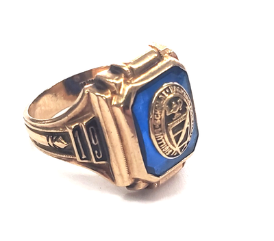 Vintage 1960 10K Yellow Gold Hackensack High School Class Ring by