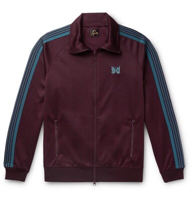 Needles - Striped Grosgrain-Trimmed Tech-Jersey Zip-Up Track