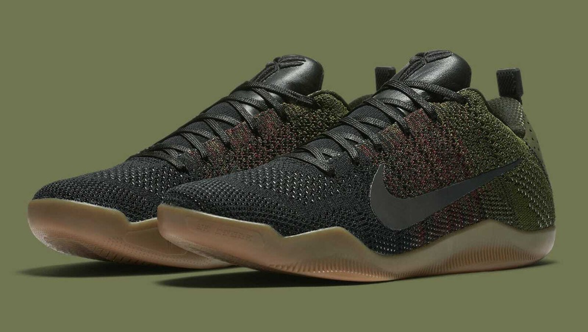 Nike Kobe XI 11 Elite Low 4KB Black Horse Olive Green Gum Red