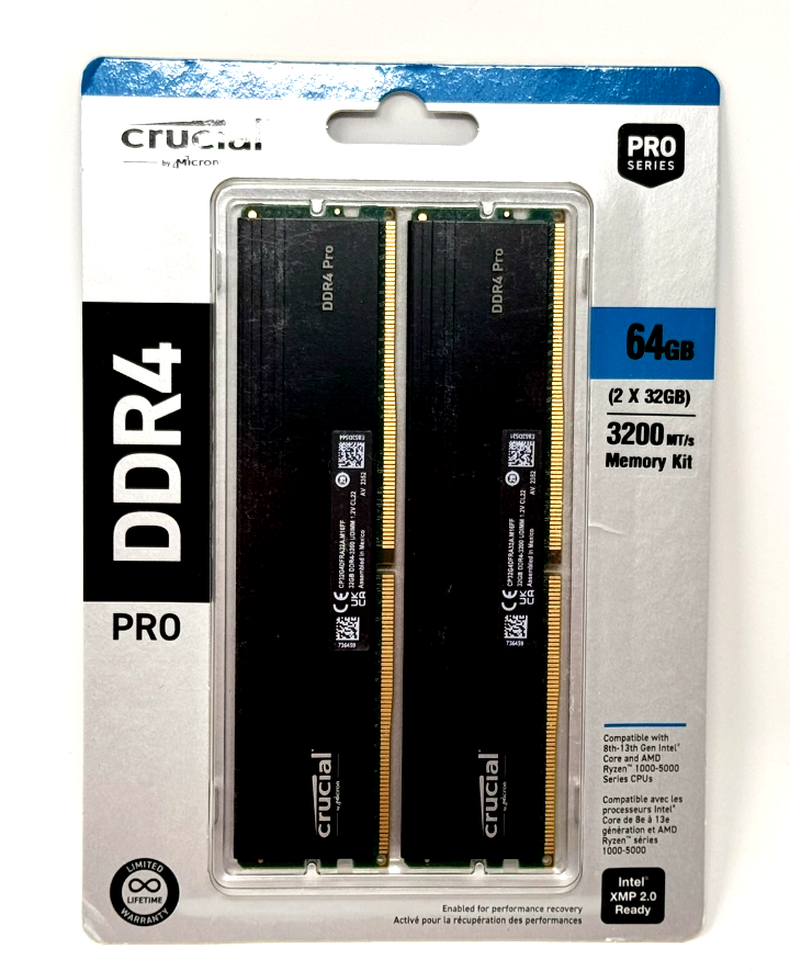 新品未開封 Crucial DDR4 Pro 3200MT/s 64GB New Crucial Pro 64GB Kit