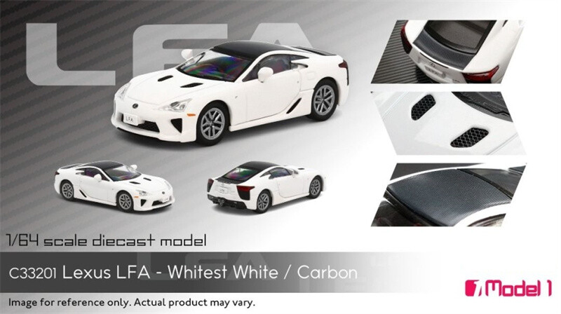Model One 1:64 Lexus LFA Coupe Carbon Fiber Roof Whitest White
