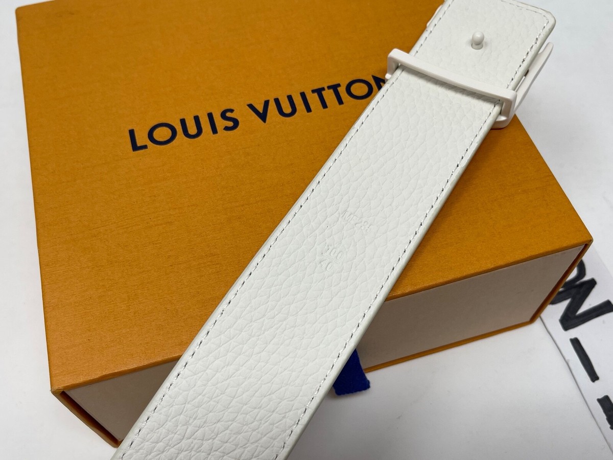 LOUIS VUITTON REVERSIBLE BELT LV 40MM EMBOSSED VIRGIL ABLOH WHITE