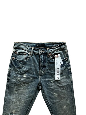 Purple Brand Jeans Mens Slim Fit Skinny Acid Bleach Blue Size 29