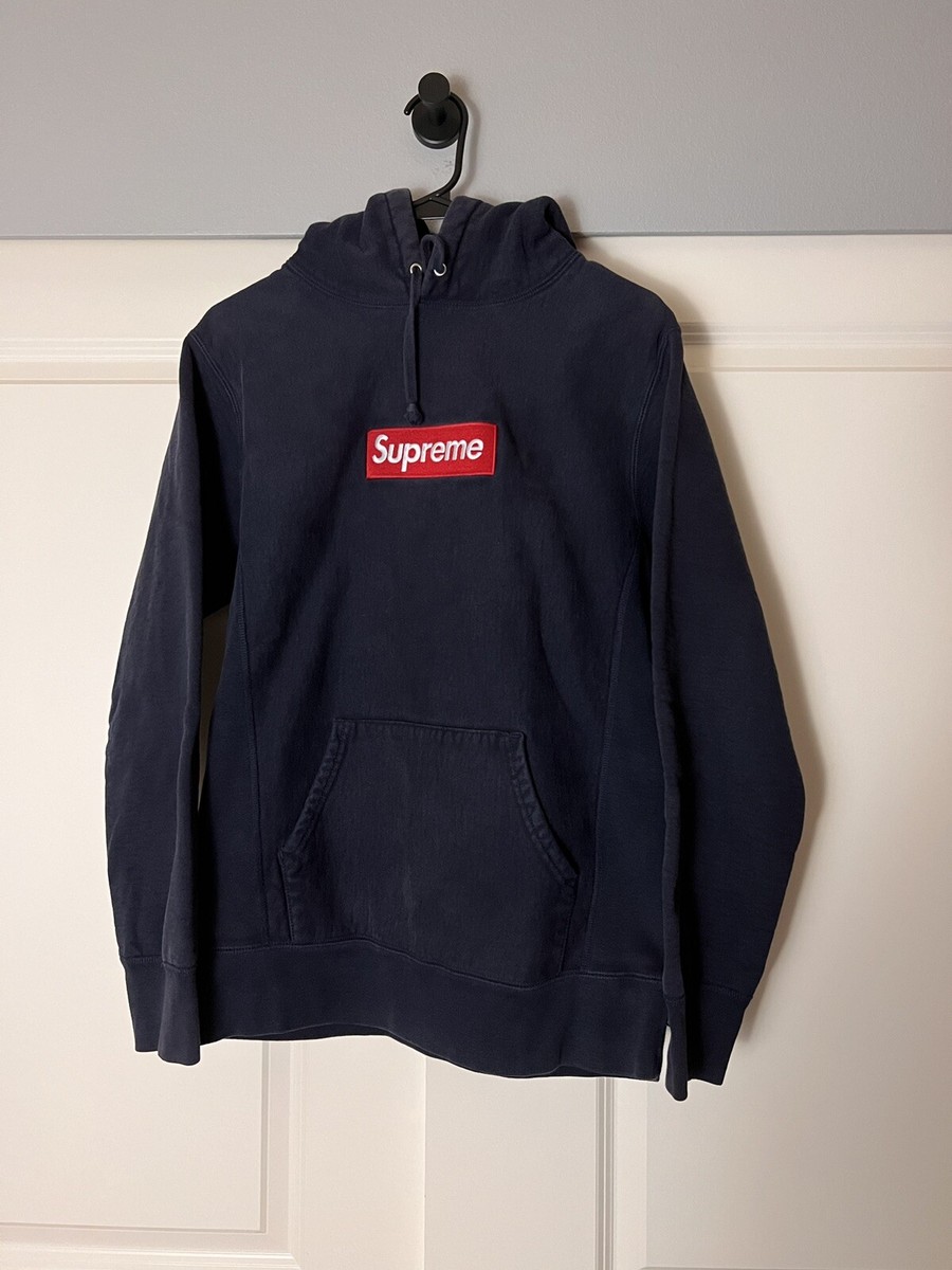 Supreme Box Logo Hoodie FW16 - Navy M | eBay