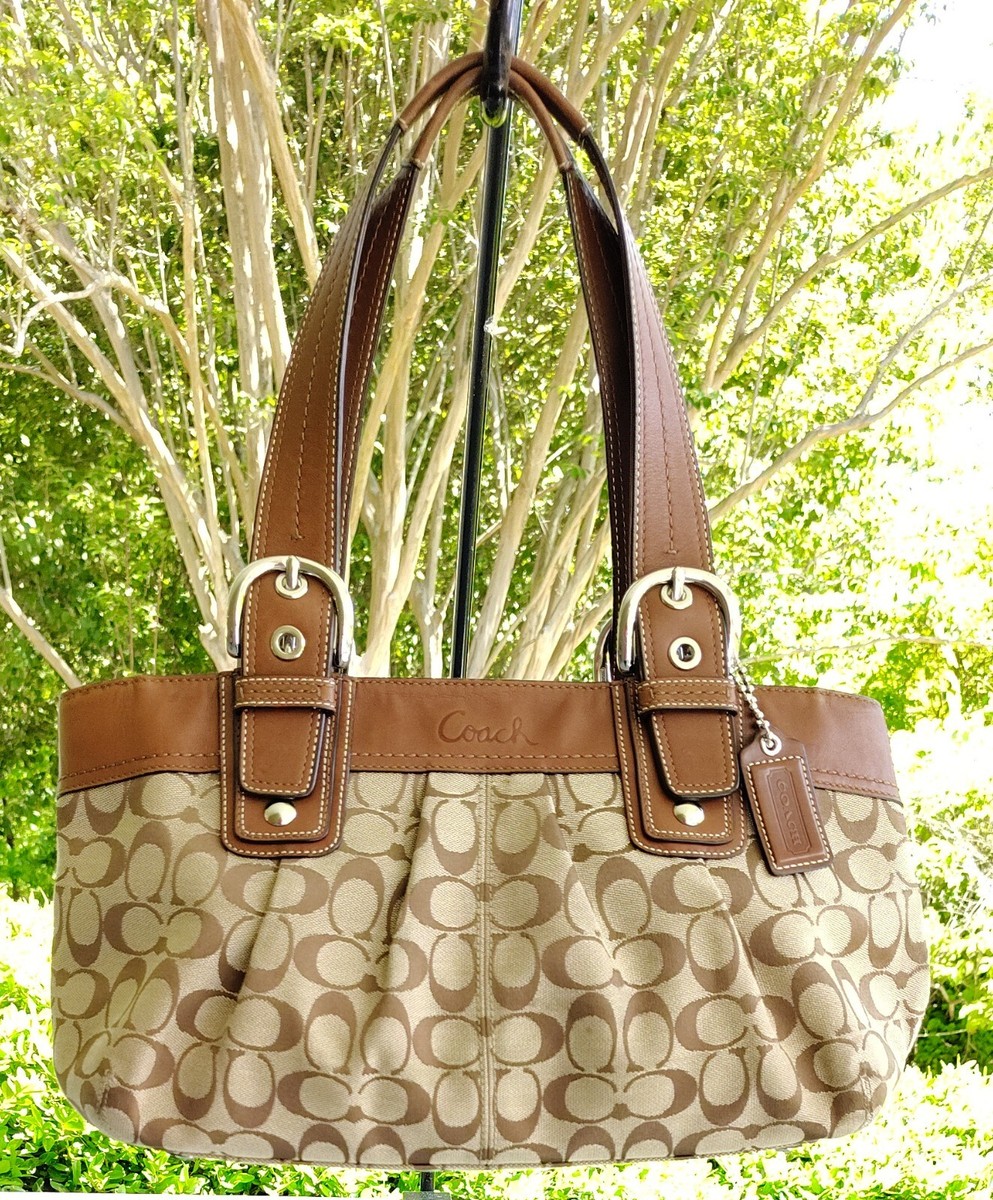 Coach F13742 Brown Soho Y2K Signature C Canvas w/ Leather Trim