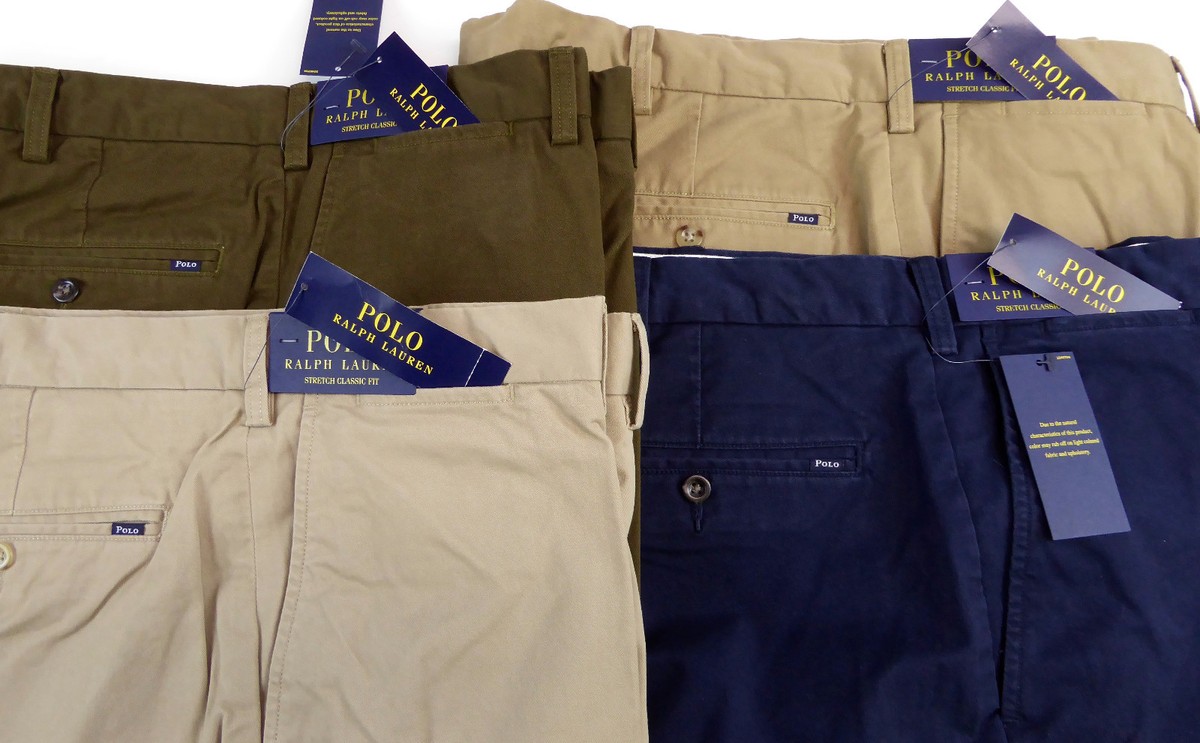 Polo Ralph Lauren Flat Front Twill Chino Khaki Pants Stretch