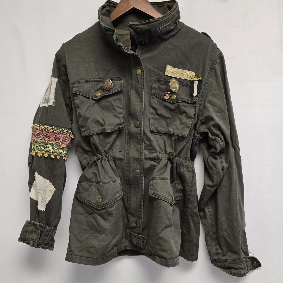 Y2K 2000s Field Jacket Surplus Army Green Military Jacket Vintage