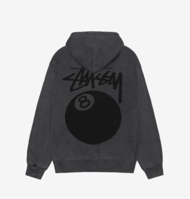 Stussy 8 Ball Pigment Dyed Zip Hoodie Black, 100% Authentic | eBay