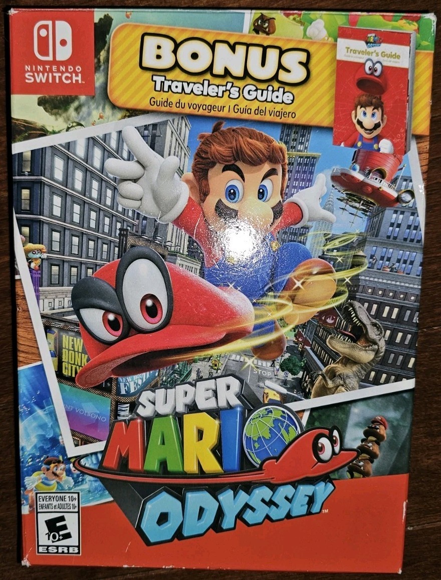 Super Mario Odyssey w Bonus Travelers Guide Nintendo Switch Big