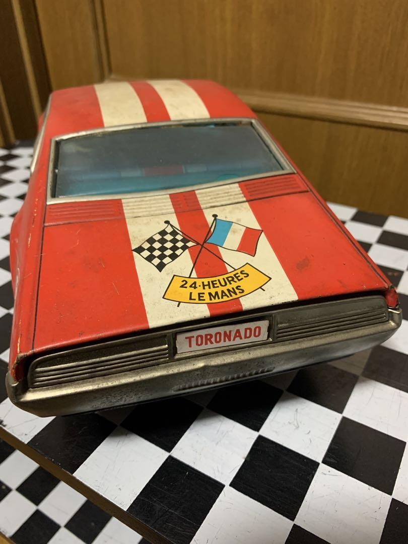 Asahi Tin Oldsmobile Toronado Race Car #18 1960s Japan Vintage