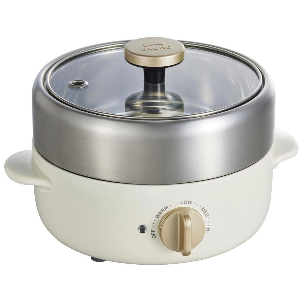 BRUNO Compact Multi-Grill Pot White Electric Pot For 1-2 Person