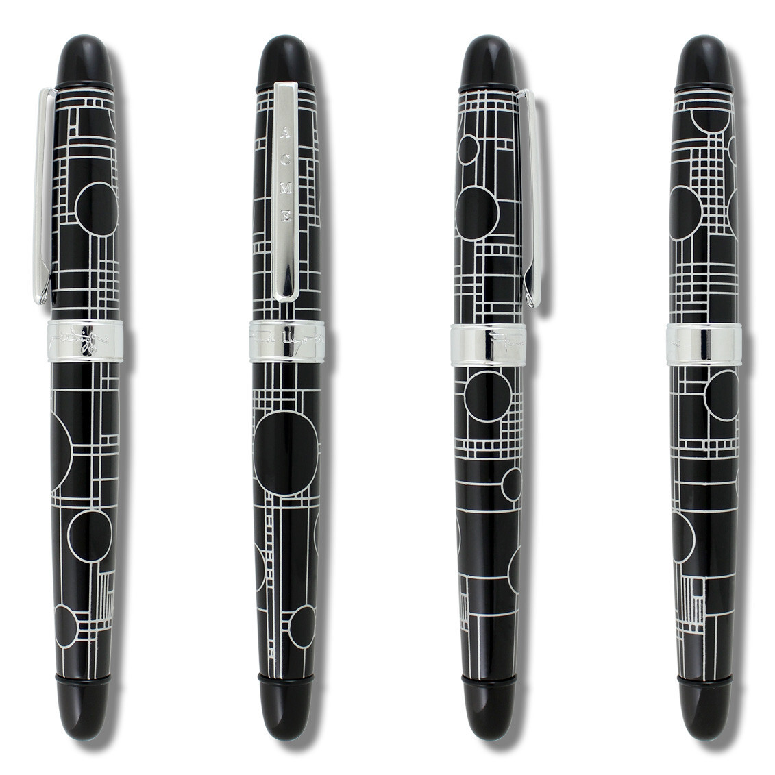 Archived FRANK LLOYD WRIGHT “Playhouse Black” Rollerball Pen NEW