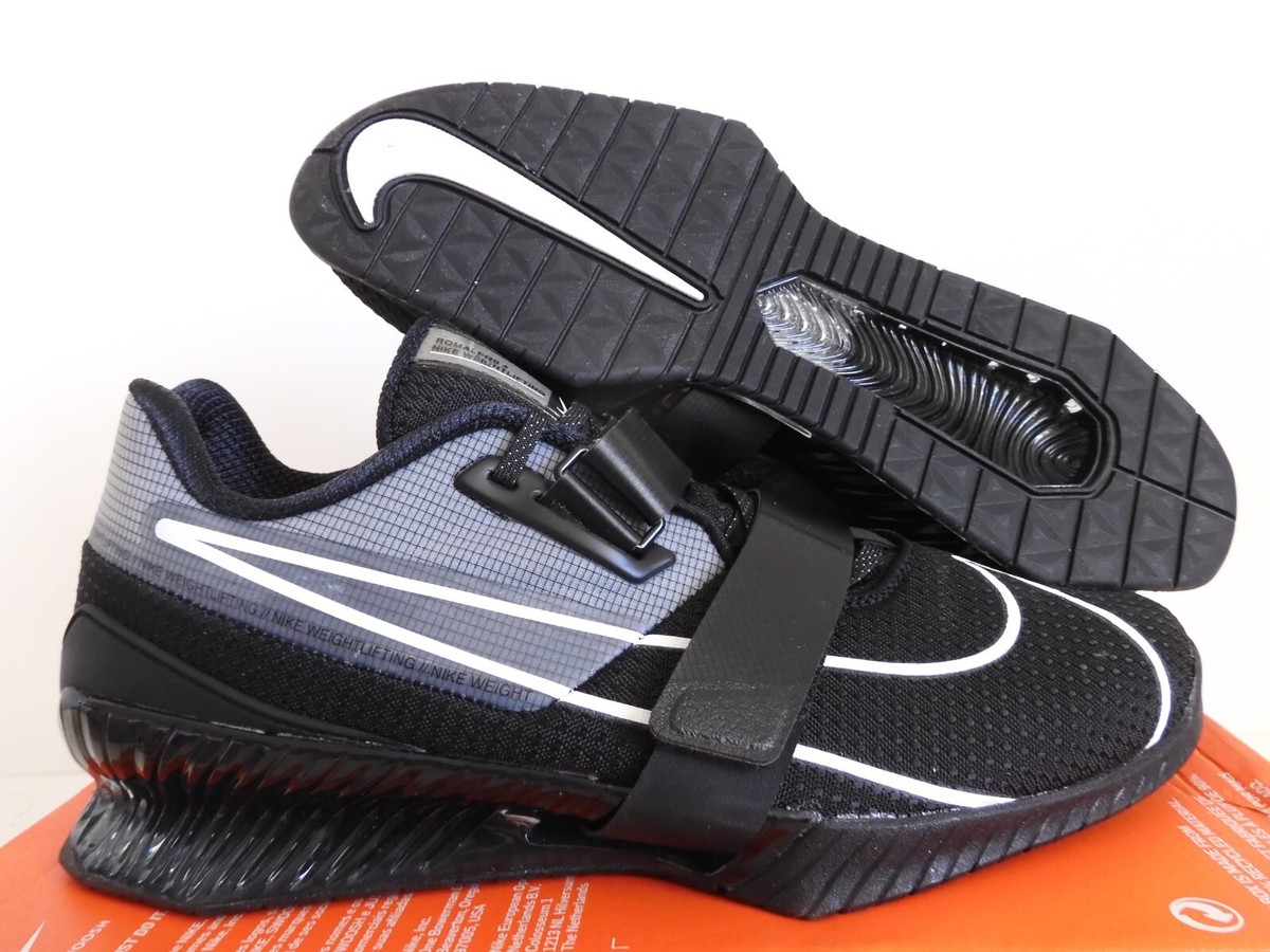 NIKE ROMALEOS 4 BLACK-WHITE-BLACK WEIGHTLIFTING SHOES SZ 12.5