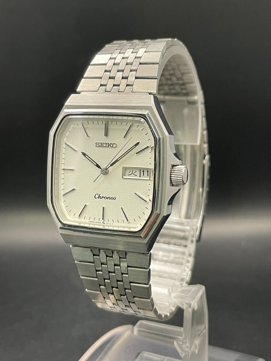 SEIKO WATCH CHRONOS 5H23-5100 ANTIMAGNETIC QUARTZ DAY DATE KANJI