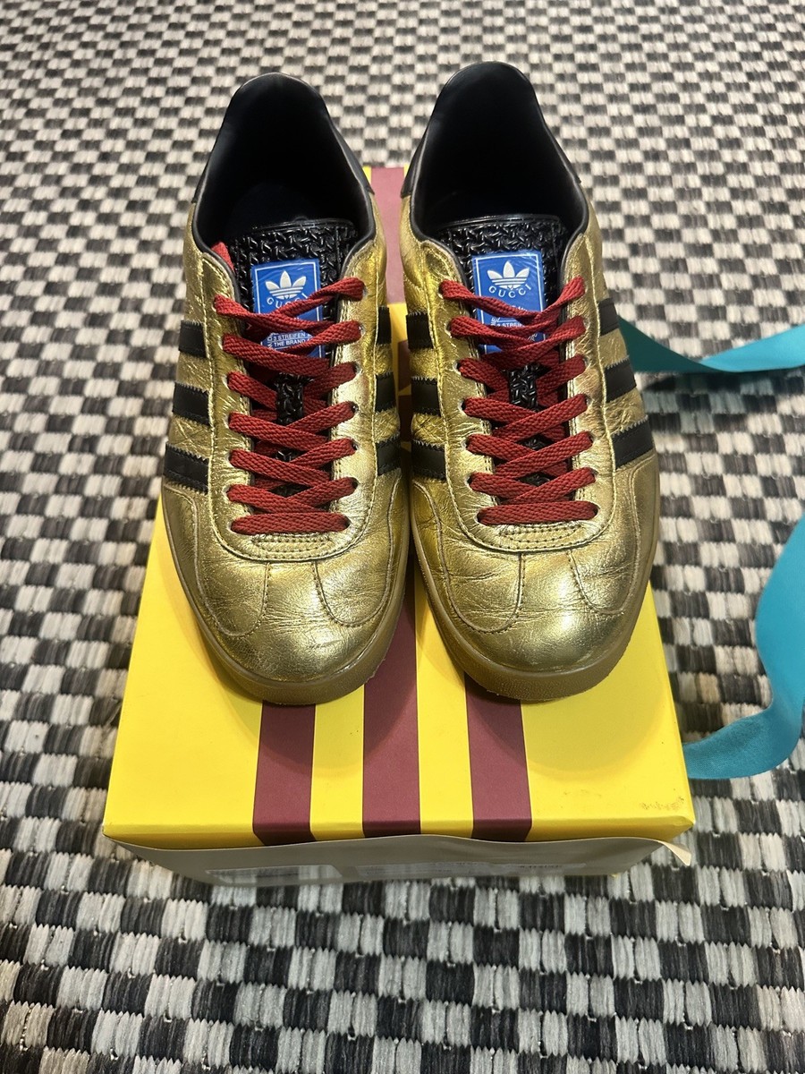 Size 8 - Adidas x Gucci Gazelle Metallic Gold for sale online | eBay