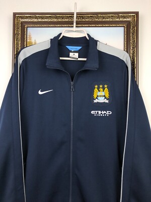 Vintage Nike Manchester City Football Jacket Soccer Track Top Mens