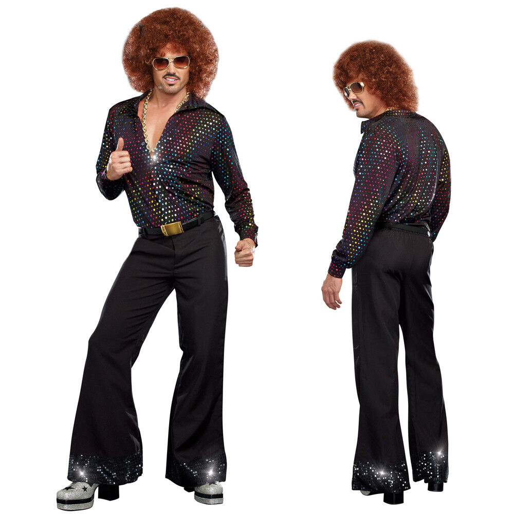 Mens Women Groovy Hippie Shirt 60s 70s Hippy Retro Disco Clubwear