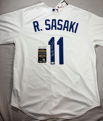 Roki Sasaki Signed Jersey Jsa Coa Los Angeles Dodgers Kanji