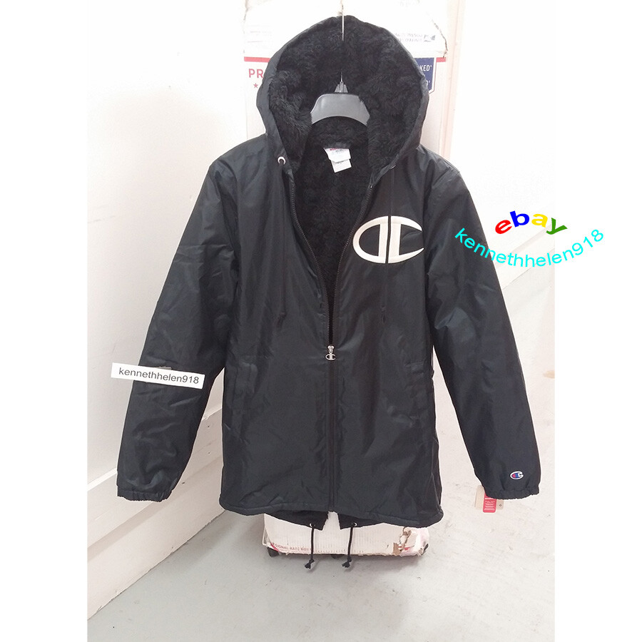 CHAMPION LIFE SHERPA LINED STADIUM JACKET BLACK MENS SIZE S,M | eBay